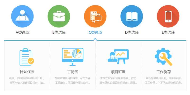 jQuery图标按钮控制选项卡切换
