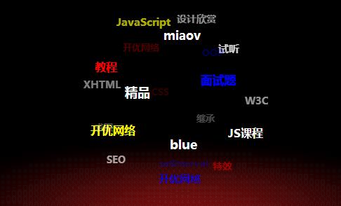 javascript 3D球形标签云效果