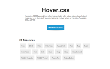 Hover.css 纯CSS3鼠标滑过特效动画库