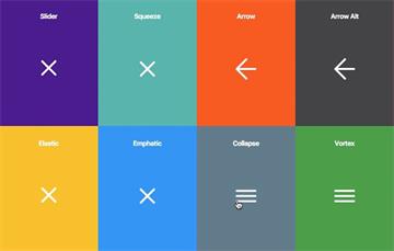 CSS3汉堡包图标变形动画按钮