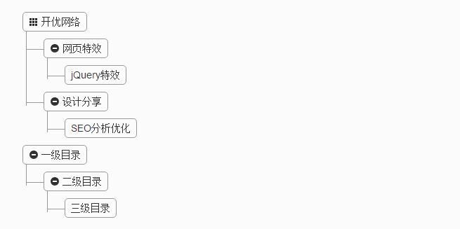 jquery制作多级分类树形菜单