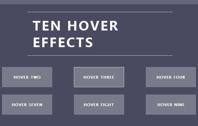 10种炫酷鼠标hover按钮CSS3动画特效