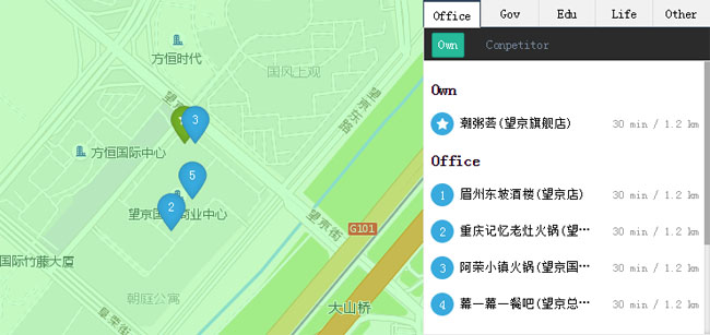基于高德地图api热门商家