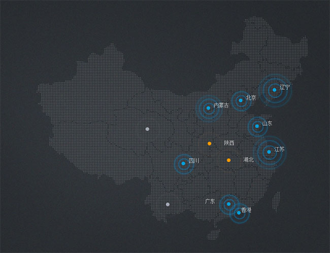 CSS3地图活跃热点布局动画