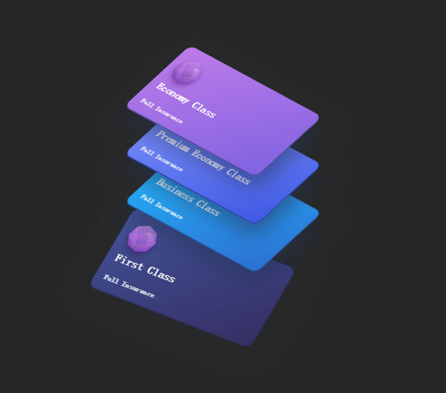 CSS3 3D银行卡片层叠