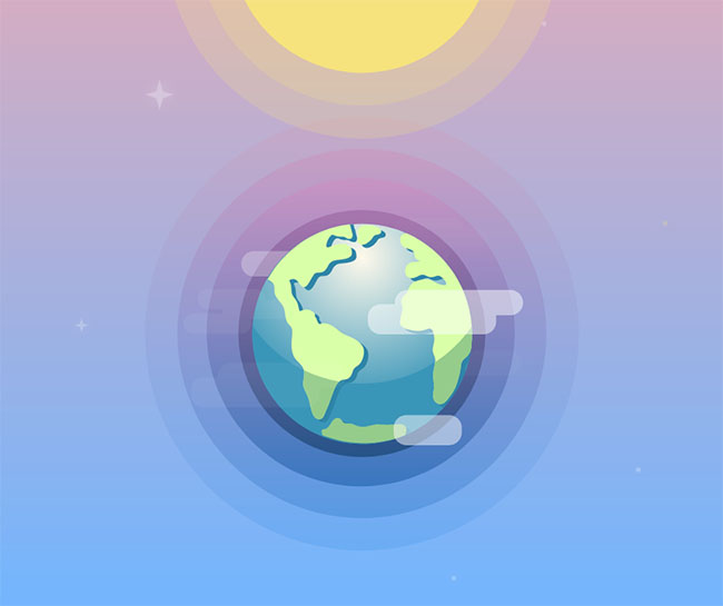 GSAP动画绘制卡通地球