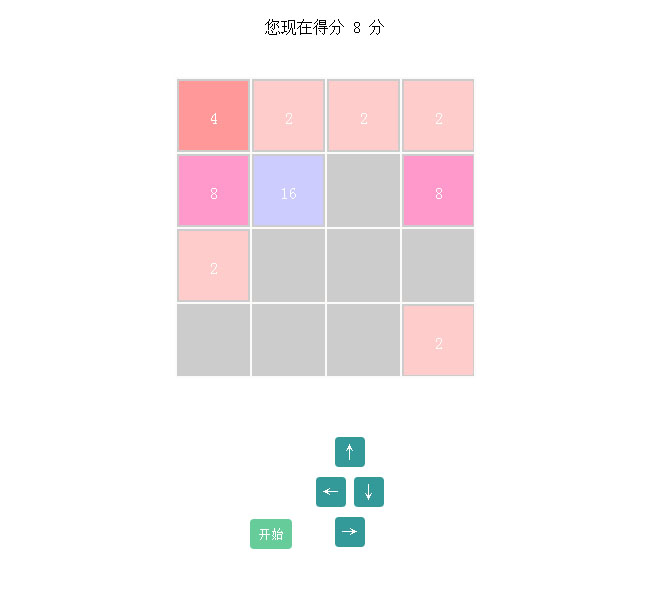 jQuery2048数字游戏