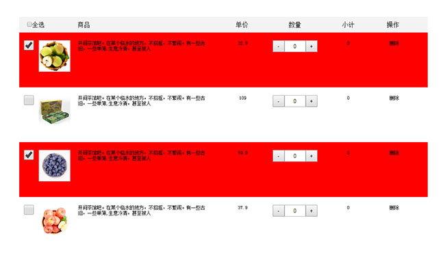 Vue.js购物车商品结算