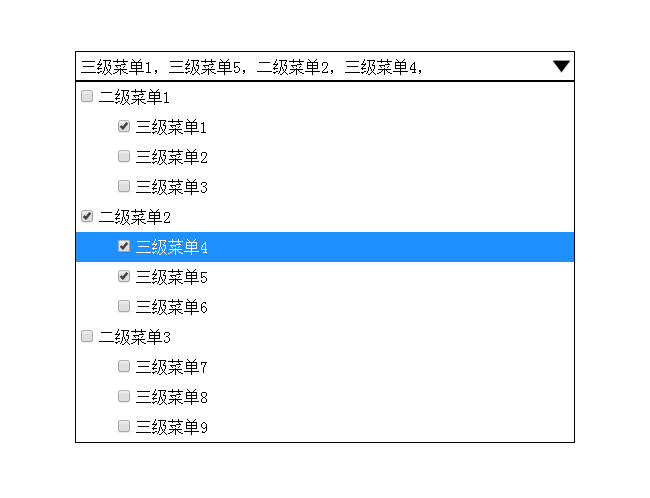 jQuery点击弹出下拉复选框