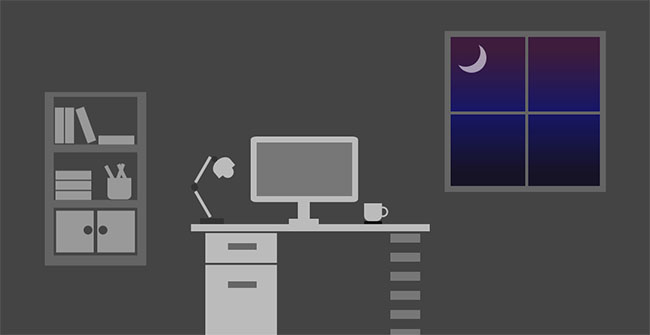 纯CSS3绘制夜晚书房电脑桌