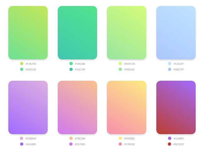 纯CSS3渐变色板配色