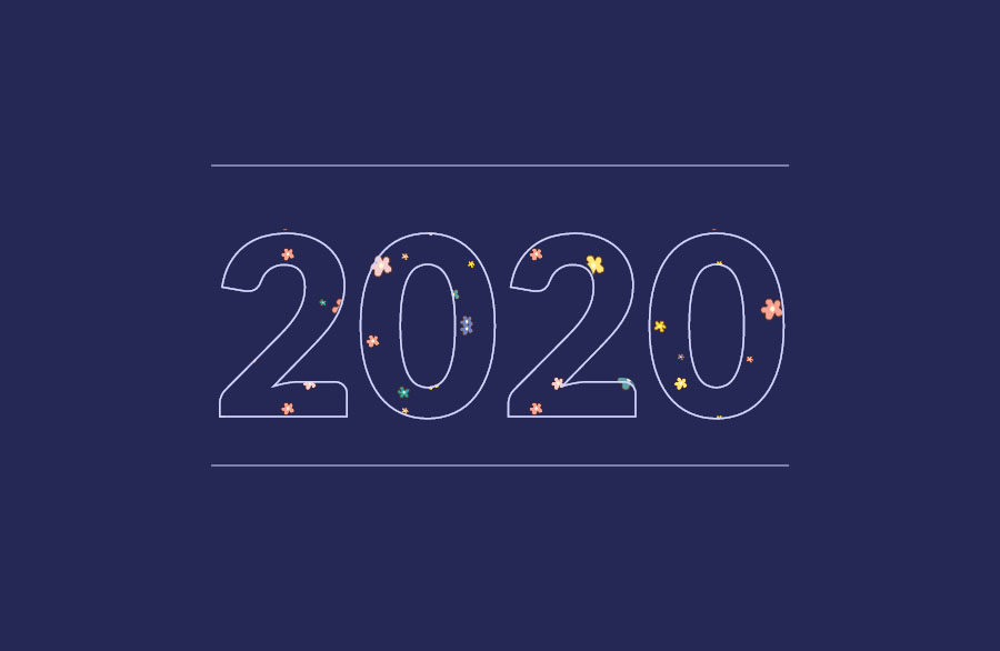 2020数字填充背景CSS3动画