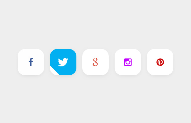 CSS3社交图标按钮悬停特效