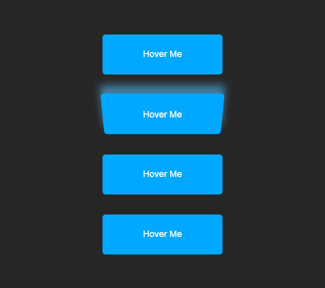 CSS3悬停按钮变形发光特效