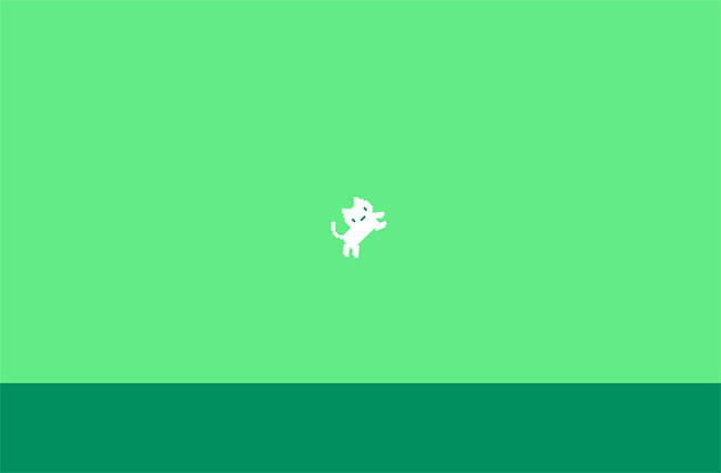 HTML5卡通像素猫跳跃互动特效