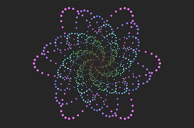 纯CSS3绘制彩虹点动画变体特效